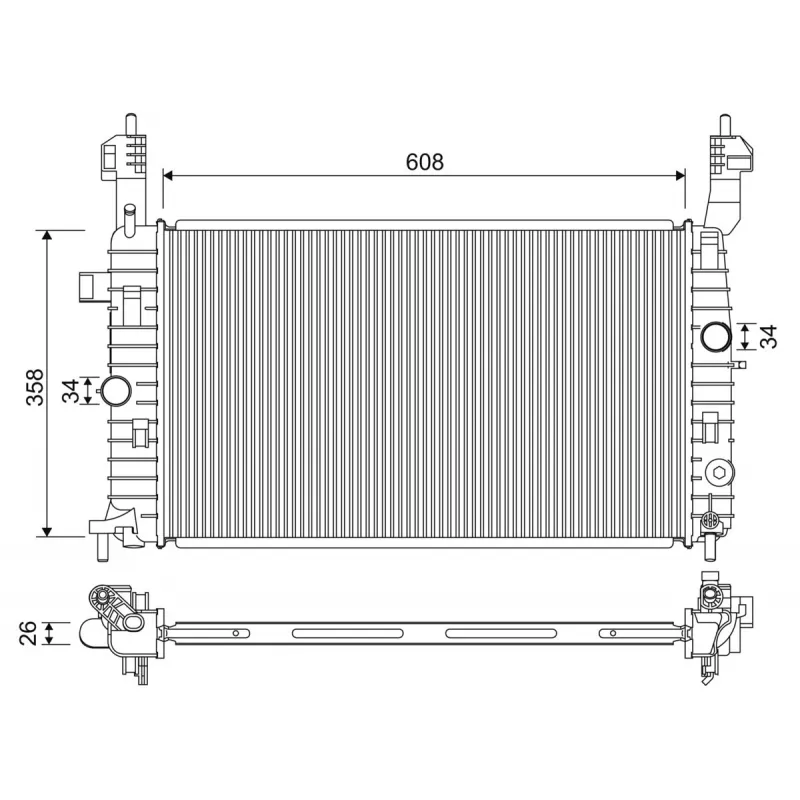 Radiateur, refroidissement du moteur VALEO 701332