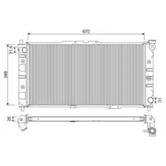 Radiateur, refroidissement du moteur VALEO 701350