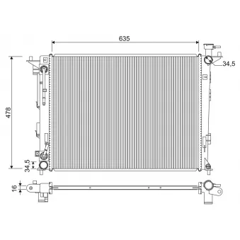 Radiateur, refroidissement du moteur VALEO 701354
