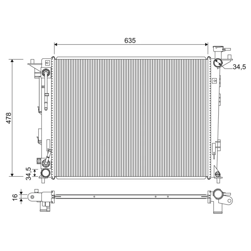 Radiateur, refroidissement du moteur VALEO 701354