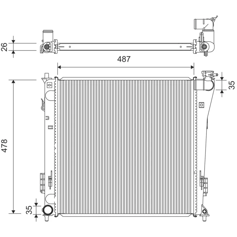 Radiateur, refroidissement du moteur VALEO 701360