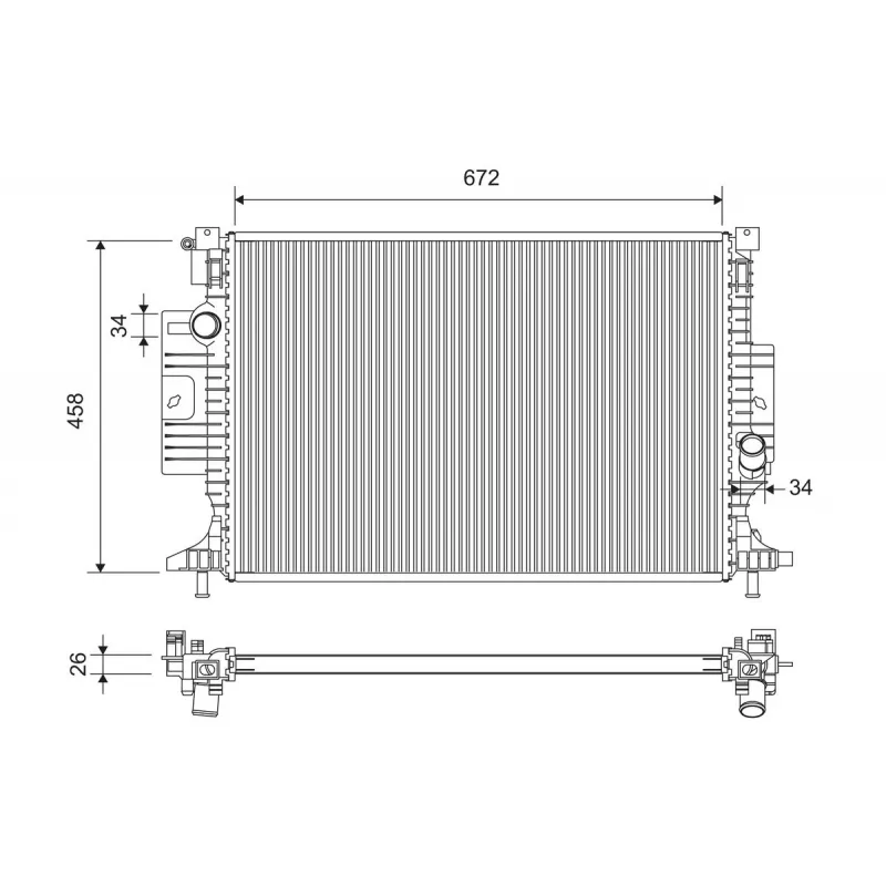Radiateur, refroidissement du moteur VALEO 701364