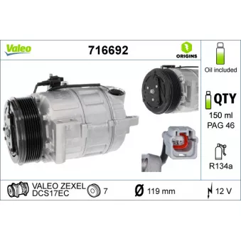 Compresseur, climatisation VALEO 716692