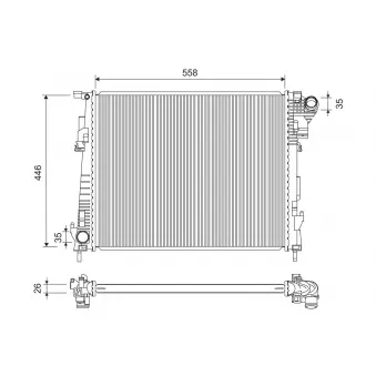 Radiateur, refroidissement du moteur VALEO 734946