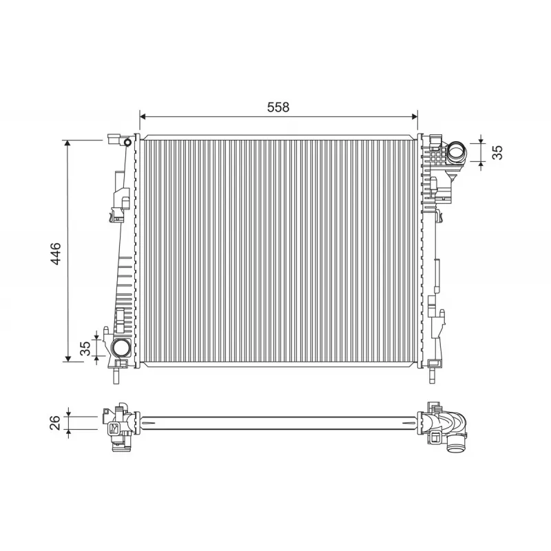 Radiateur, refroidissement du moteur VALEO 734946