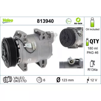 Compresseur, climatisation VALEO 813940