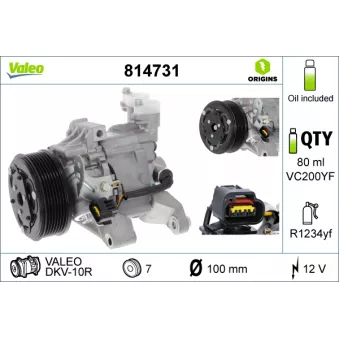 Compresseur, climatisation VALEO 814731