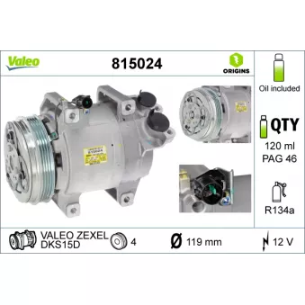 Compresseur, climatisation VALEO 815024