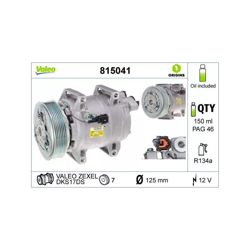 Compresseur, climatisation VALEO 815041