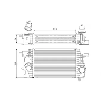 Intercooler, échangeur VALEO 818399