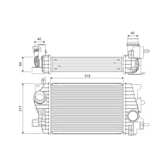 Intercooler, échangeur VALEO 818537
