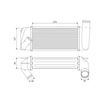Intercooler, échangeur VALEO 822905