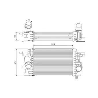Intercooler, échangeur VALEO 822912