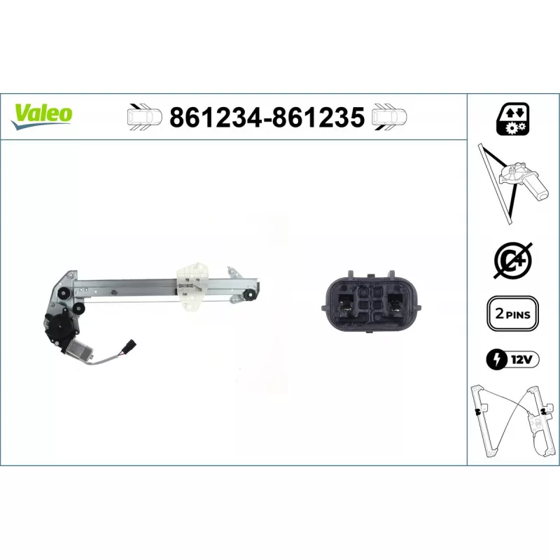 Lève-vitre arrière gauche VALEO 861234