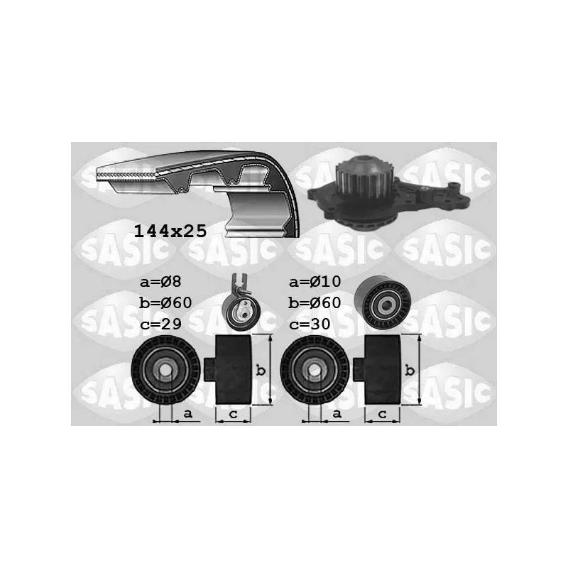 Pompe à eau + kit de courroie crantée SASIC 3906109