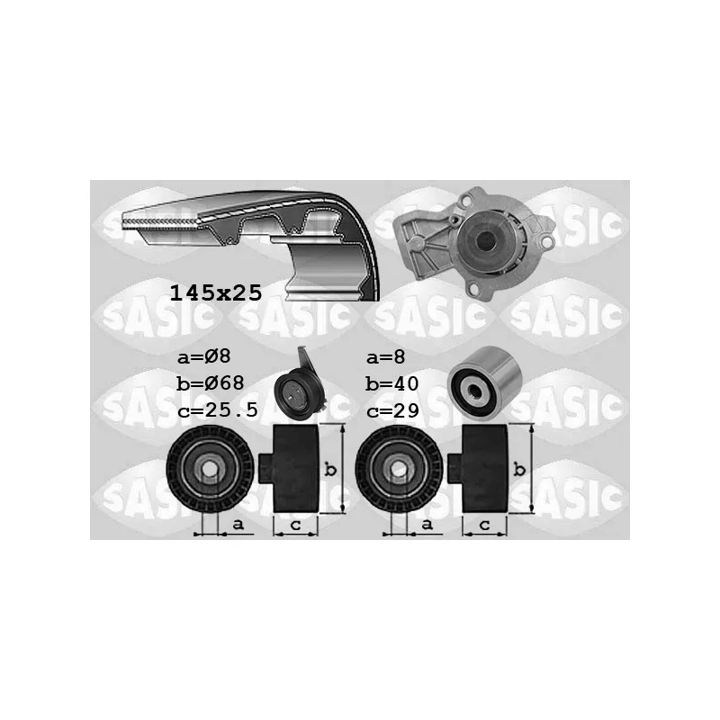 Pompe à eau + kit de courroie crantée SASIC 3906110