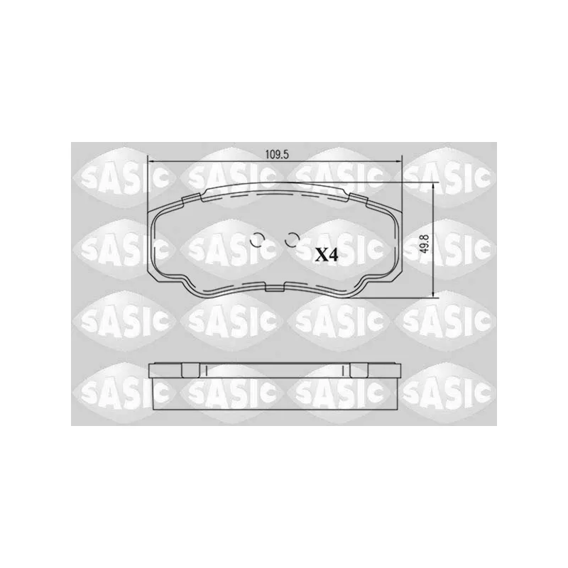 Jeu de 4 plaquettes de frein arrière SASIC 6210089