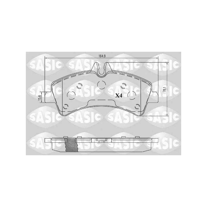 Jeu de 4 plaquettes de frein arrière SASIC 6216191