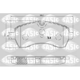 Jeu de 4 plaquettes de frein avant SASIC 6216199