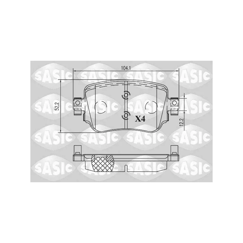 Jeu de 4 plaquettes de frein arrière SASIC 6216217