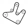 Jeu de courroies trapézoïdales à nervures CONTITECH 5PK1515K1 - Visuel 2