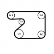 Jeu de courroies trapézoïdales à nervures CONTITECH 5PK1680K1 - Visuel 2