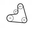 Jeu de courroies trapézoïdales à nervures CONTITECH 6PK1120K3 - Visuel 1