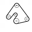 Pompe à eau+Jeu de courroie trapézoïdale à nervures CONTITECH 6PK1400WP1 - Visuel 2