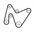 Jeu de courroies trapézoïdales à nervures CONTITECH 6PK1642K4 - Visuel 2