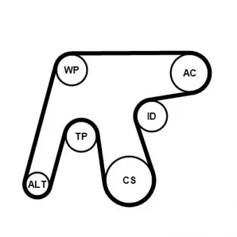 Pompe à eau+Jeu de courroie trapézoïdale à nervures CONTITECH 6PK1642WP3