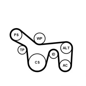 Pompe à eau+Jeu de courroie trapézoïdale à nervures CONTITECH 6PK1715WP2