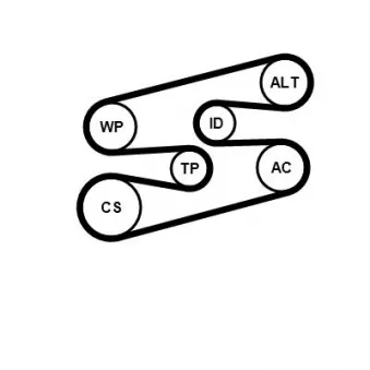 Pompe à eau+Jeu de courroie trapézoïdale à nervures CONTITECH 6PK1780WP1