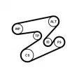 Jeu de courroies trapézoïdales à nervures CONTITECH 6PK1893K1 - Visuel 2