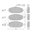Jeu de 4 plaquettes de frein avant METELLI 22-1378-0 - Visuel 1