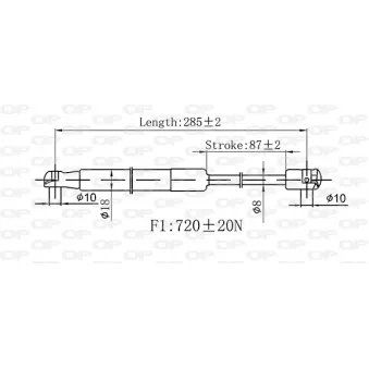 Vérin, capot-moteur OPEN PARTS GSR6578.00