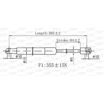 Vérin, capot-moteur OPEN PARTS GSR6587.00