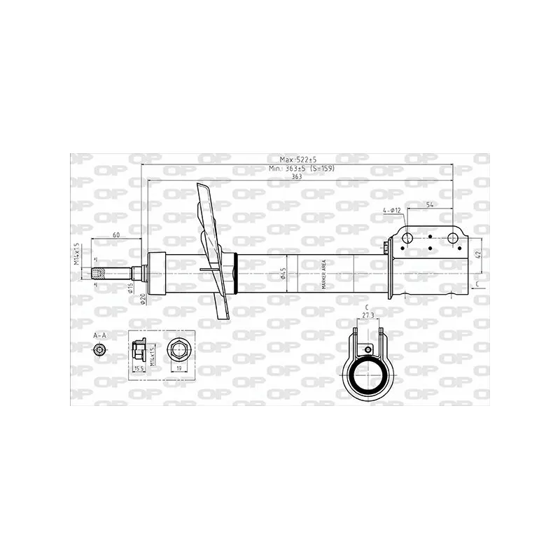Jeu de 2 amortisseurs avant OPEN PARTS SAB8683.31