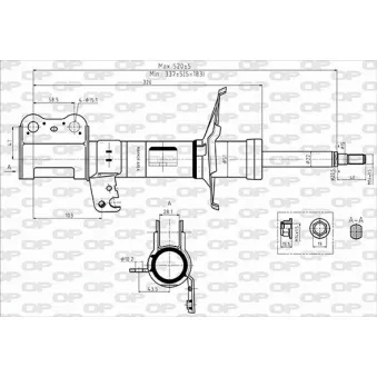 Amortisseur avant droit OPEN PARTS