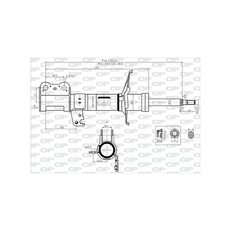 Amortisseur avant droit OPEN PARTS SAB8707.31