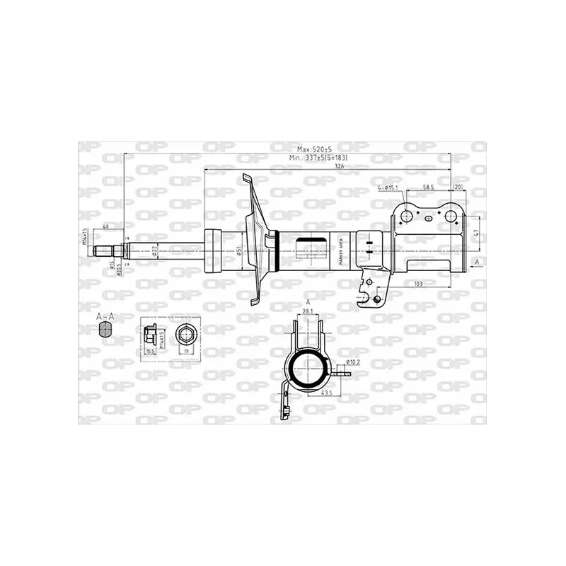 Amortisseur avant gauche OPEN PARTS SAB8708.31