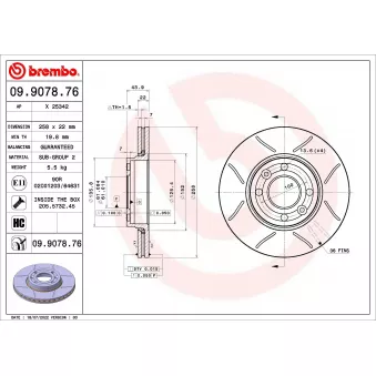 Jeu de 2 disques de frein avant BREMBO 09.9078.76