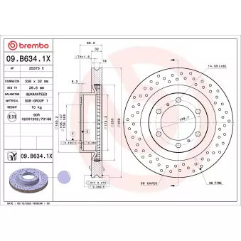 Jeu de 2 disques de frein avant BREMBO 09.B634.1X