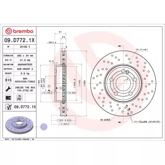 Jeu de 2 disques de frein avant BREMBO 09.D772.1X