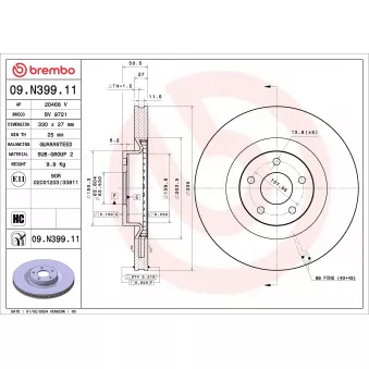 Jeu de 2 disques de frein avant BREMBO