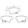 Jeu de 4 plaquettes de frein arrière BREMBO P 66 002 - Visuel 1