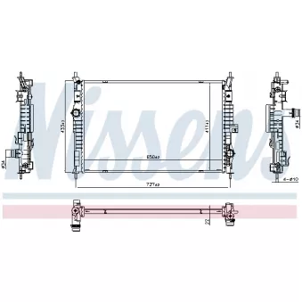 Radiateur, refroidissement du moteur NISSENS 607100