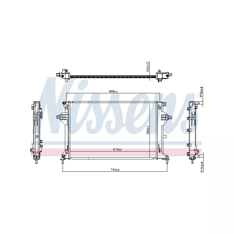 Radiateur, refroidissement du moteur NISSENS 607111