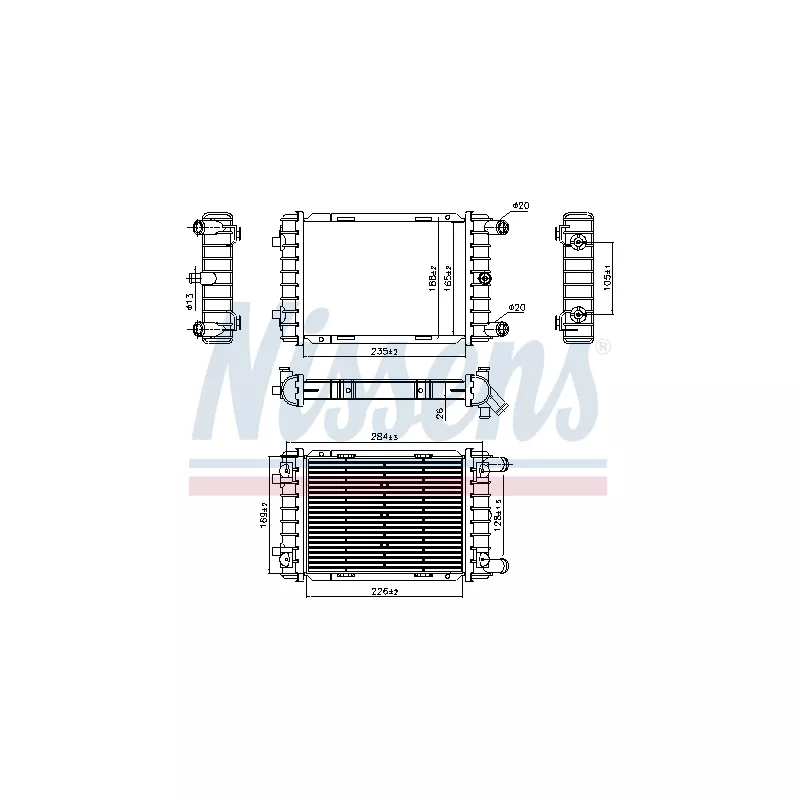 Radiateur, refroidissement du moteur NISSENS 607112