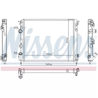 Radiateur, refroidissement du moteur NISSENS 607126