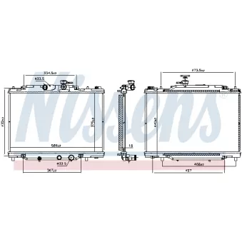 Radiateur, refroidissement du moteur NISSENS 607188